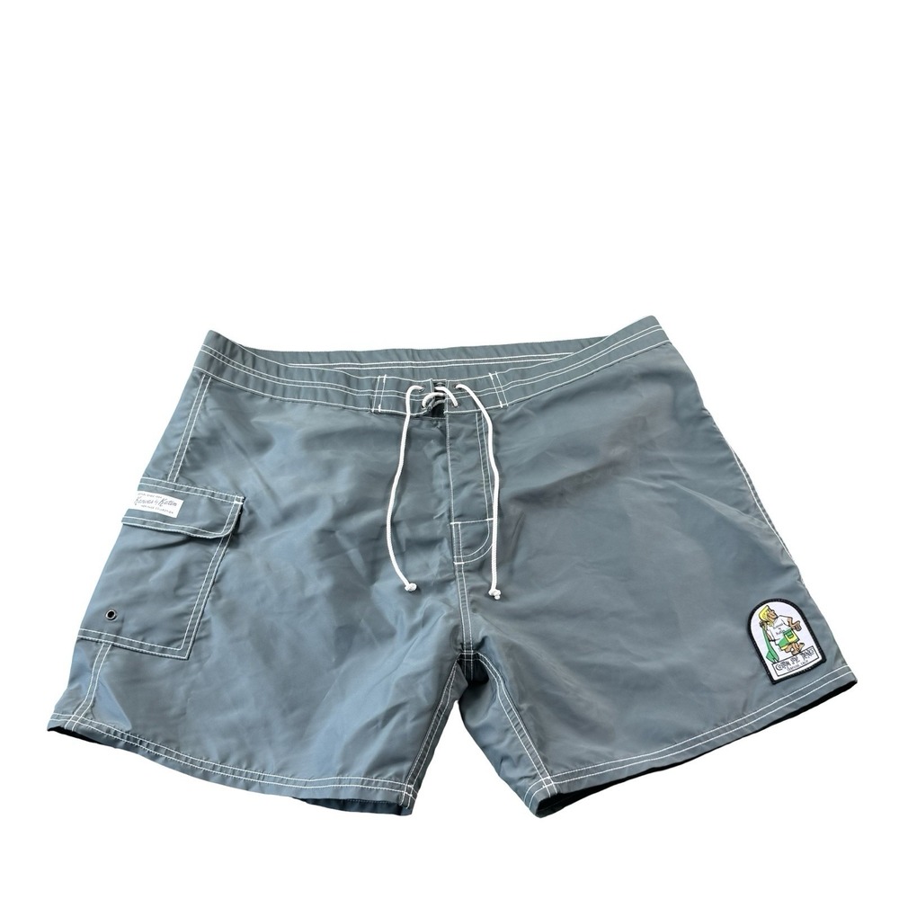 Katin by Kanvas VTG Blue Slate Nylon Unlined Mens Swimtrunk Size 40